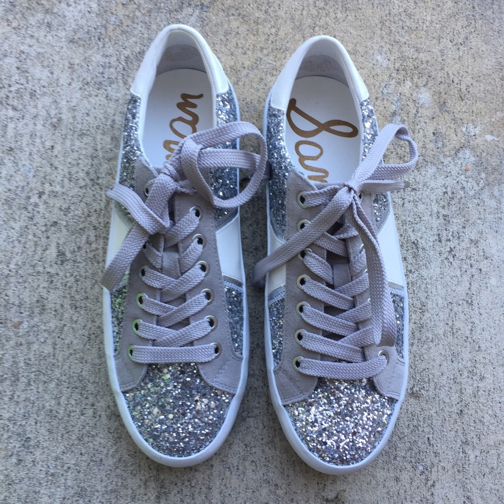 Sam Edelman Glittered Baylee Sneakers, sz7.5